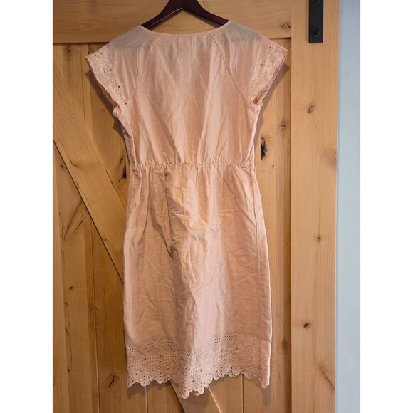 Old Navy Boho Embroidered Eyelet Cotton Midi Dress Size M Pink Blushin up - Picture 2 of 16